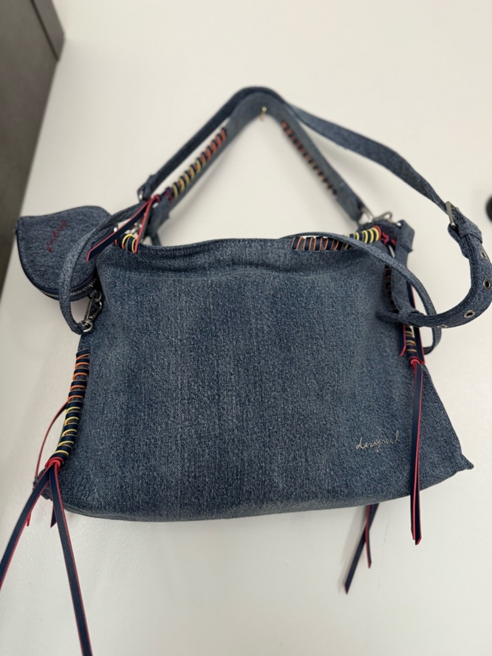NWT Desigual Blue Denim Shoulder Bag and Heart Coin Pouch 2026 collection 🌱 - Picture 9 of 16